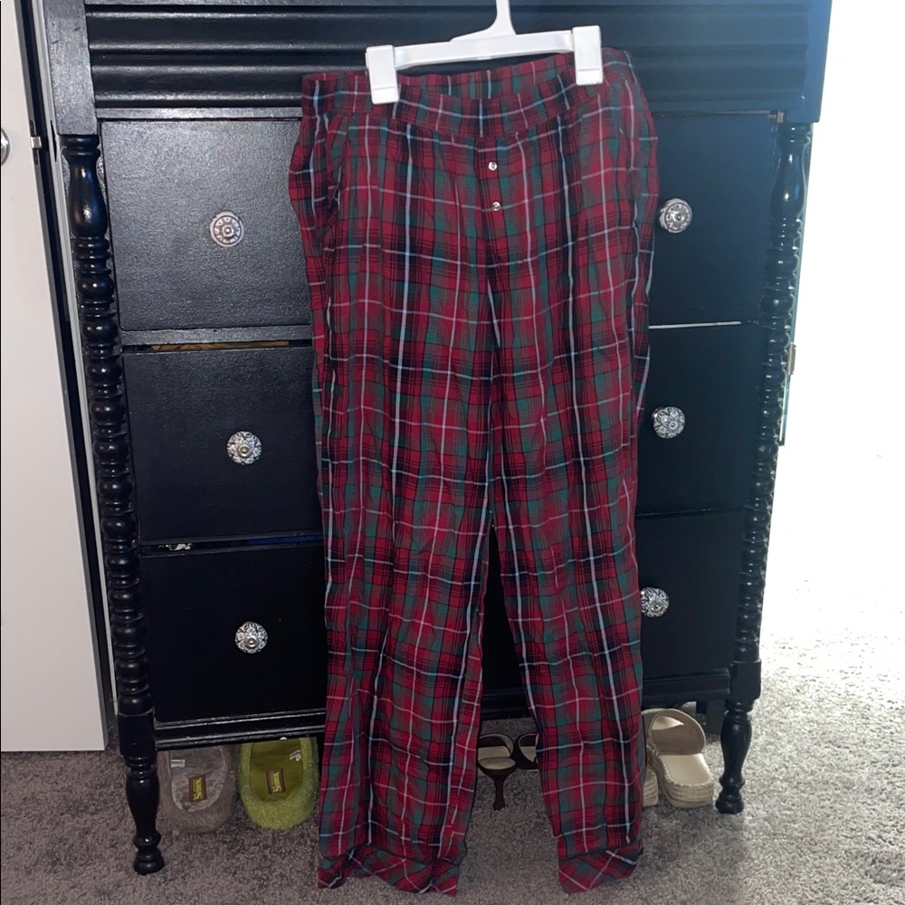 Victoria's Secret Red and Green Plaid Pajama Pants